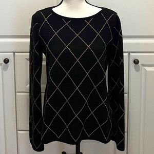 NWOT Ann Taylor Boat neck diamond pattern sweater